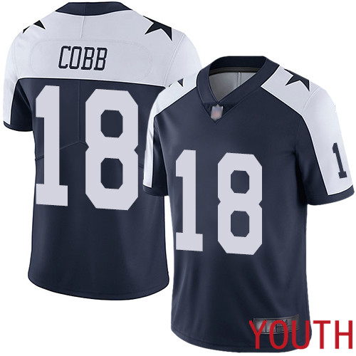 Youth Dallas Cowboys Limited Navy Blue Randall Cobb Alternate #18 Vapor Untouchable Throwback NFL Jersey->youth nfl jersey->Youth Jersey